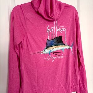 Guy Harvey Originals Pink Women’s Long Sleeve Hoodie Top